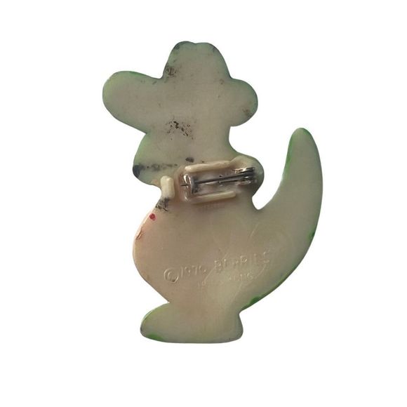 Vintage Brooch Pin Alligator Crocodile 1970 Funky MCM Berries Signed Plastic - Picture 5 of 5